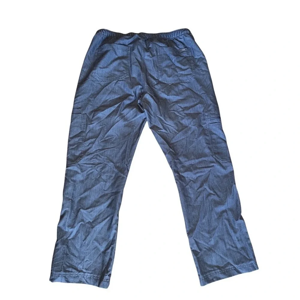 FIGS Technical Collection Men's Scrub Pants Size L Gray Cargo Drawstring‎ zipper